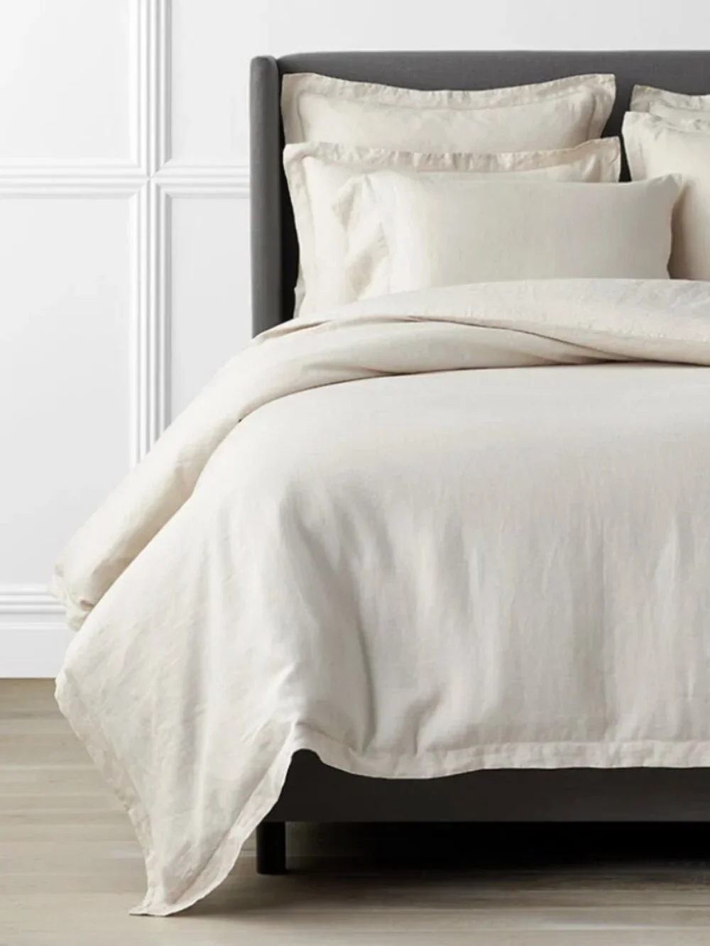 The Company Store Legends Hotel Premium Linen King Duvet & 2 Shams (Parchment) - Picture 1 of 9